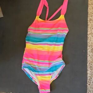Girls multicolored one piece swimsuit